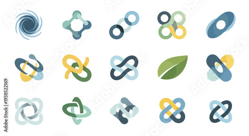 Abstract logos set, modern design elements