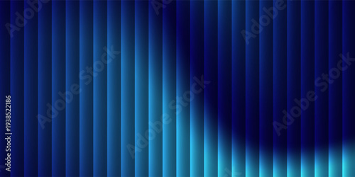 Modern Futuristic neon texture with vibrant shades of blue wavy gradient glossy prismatic mooth fluted vertical lines waves lines