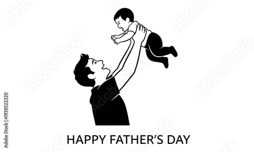 Happy father's day celebration with joyful father and child