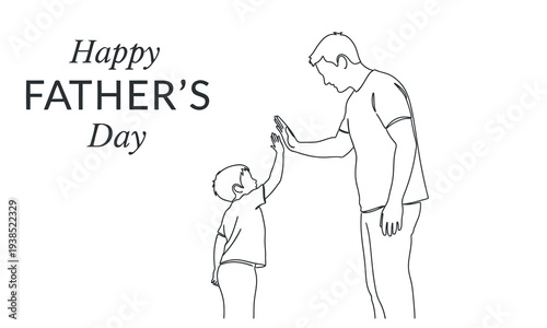 Heartwarming father's day illustration of a father and child sharing a special moment