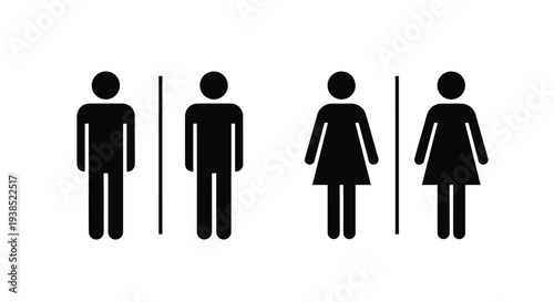 Public restroom signs depicting male and female figures a simple silhouette