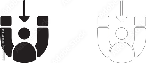 Lead customer magnet vector icon.