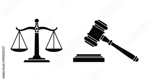 Scales of justice and a gavel representing law legal systems and courtroom proceedings high quality professional