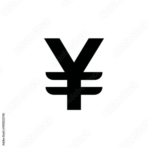 Bold, minimalist black symbol against a white background. Two horizontal lines and a 'V' shape