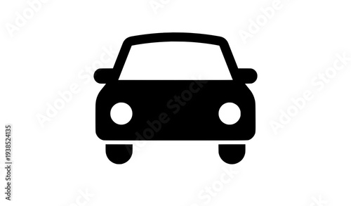 Automobile monochrome front view car icon vector illustration isolated
