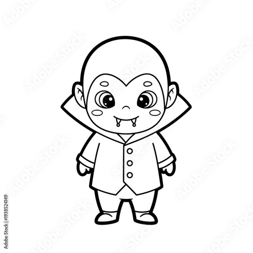 Charming cartoon girl in a classic witch hat and dress, happily holding a pumpkin basket filled with Halloween candy, ready for a fun coloring page activity