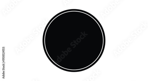 Simple black circle with a white outline a striking silhouette