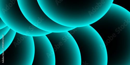 Vector Abstract Glowing Spheres Pattern Design An eye-catching abstract illustration features a series of interconnected, glowing spheres against a black backdrop.