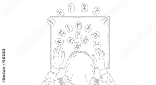 Person holding a sign with various emojis and symbols floating around it.