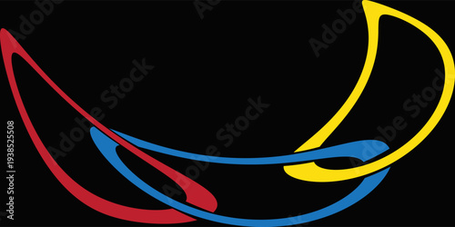 Abstract shape for branding, logotype design. Three circles in chain, triple infinity. Three Circle Logo.