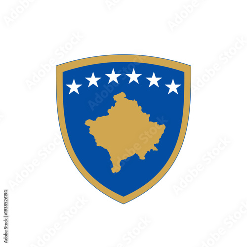 Free Download Shield emblem depicted on the flag of Kosovo. Coat of Arms of Kosovo - GFXLoad