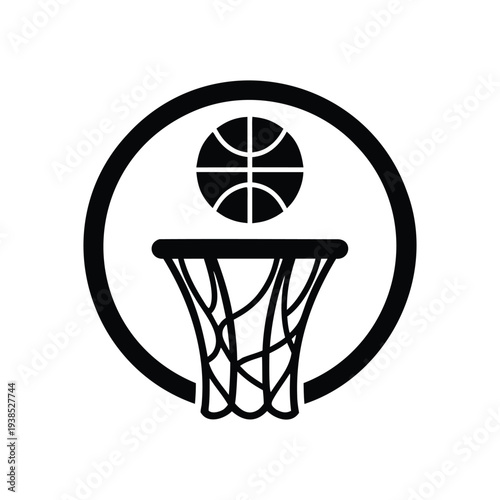 Simple Basketball Net Symbol, Clean Sports Icon for Web and App Design