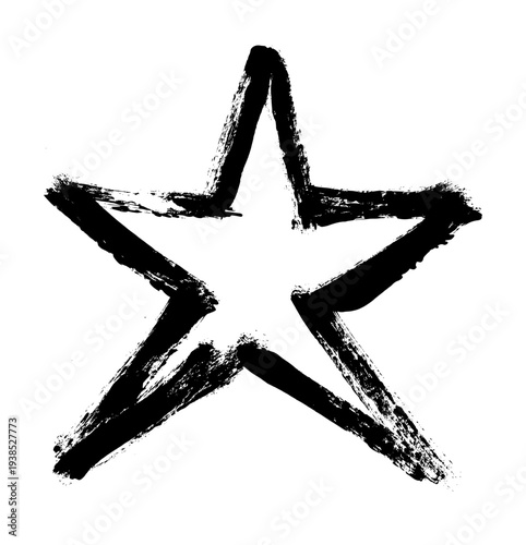 Grunge Star Shape Brush Stroke Vector