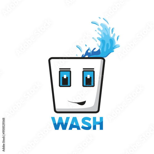 Wash bin with splashing water suitable for cleaning product ads or hygiene concepts. Refreshing, clean image for promoting cleanliness.