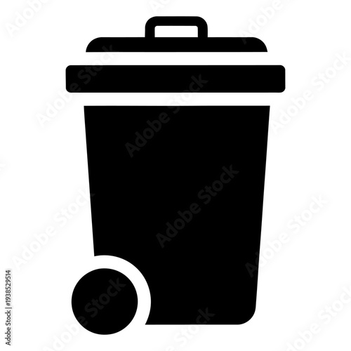 Trash Can Icon for Waste Management and Recycling Silhouette Vector Illustration