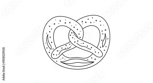 Salted Pretzel with Sesame Seeds Isolated on White Background