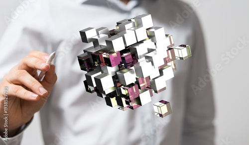 An abstract, futuristic ima...