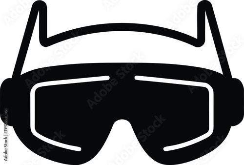 safety goggles silhouette vector art illustration, black and white design
