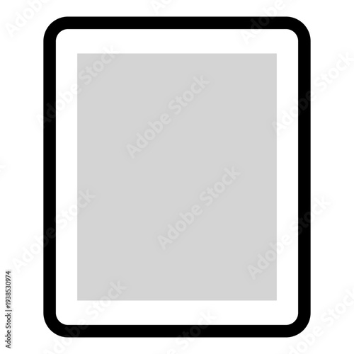 Tablet Device Frame Icon, Digital Screen Mockup and Mobile Pad Outline Vector