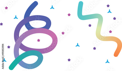 Gradient line vector EPS file, Abstract Gradient Color Shapes Pattern.Rainbow wave line set. Rainbow vector background design. Squiggly vector elements.