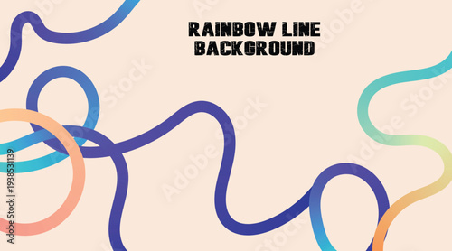Gradient line vector EPS file, Abstract Gradient Color Shapes Pattern.Rainbow wave line set. Rainbow vector background design. Squiggly vector elements.