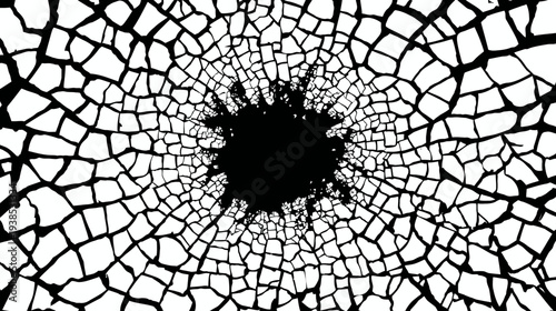 Abstract cracked pattern with central void ideal for backgrounds and design