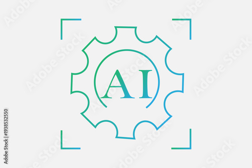 This icon features the letters "AI" centered within a stylized gear or cogwheel.