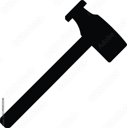 sledgehammer silhouette vector art illustration, black and white design