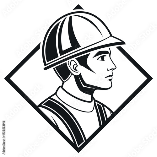 A minimalist black and-white icon of-a construct 