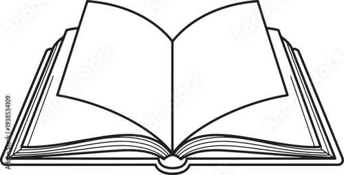 Open Book with Blank Pages Illustration.