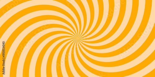 Dynamic comic book sunburst vector background with twisted spiral radial rays. Retro pop art design featuring a swirling starburst pattern. 
