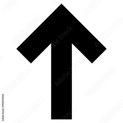 Black Upward Arrow Icon for Navigation and Growth Symbol