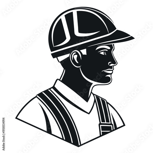 A minimalist black and-white icon of-a construct 