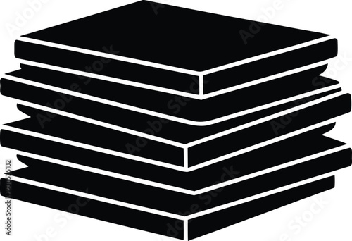 stack of wood planks silhouette vector art illustration, black and white design