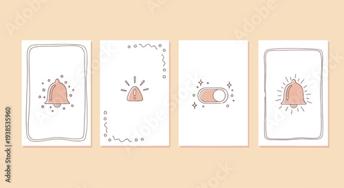 Notification Icons: Bell, Alert, Toggle Switch, Notifications