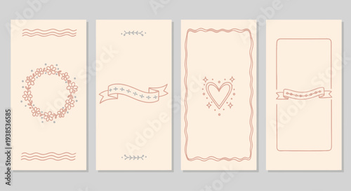Hand-drawn Decorative Frames and Borders for Cards and Invitations