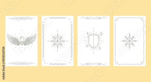 Mystical Tarot Card Backs Collection: Eagle, Compass, Shield