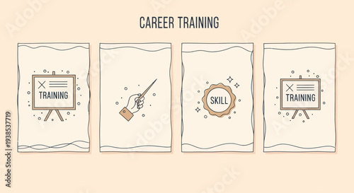 Career Training Concept: Skills Development and Professional Growth Illustrations