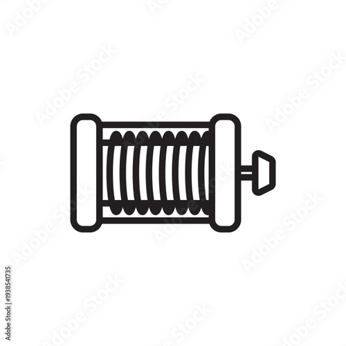 фотографія Variable inductor icon featuring a standard wire coil design with an adjustment shaft for precise inductance control