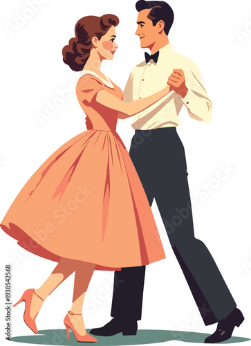 donna uomo che balla vettoriale