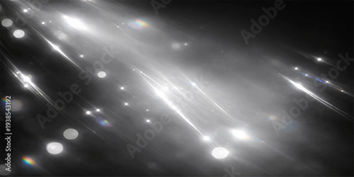 A bright blue spotlight shines onto a dark stage backdrop with a glowing star flare and energy motion design, creating an abstract art wallpaper with ray light textures and a night party shine