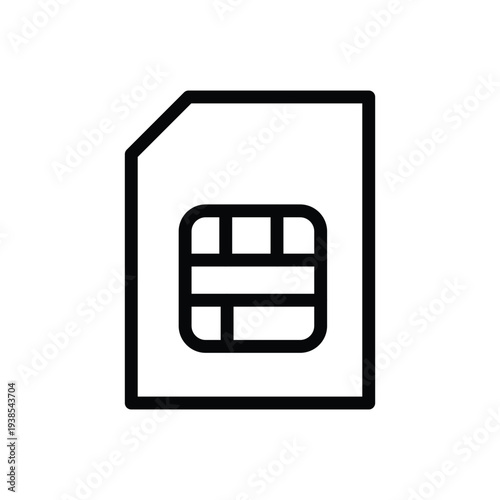 sim card outline icon vector design good for web or mobile app