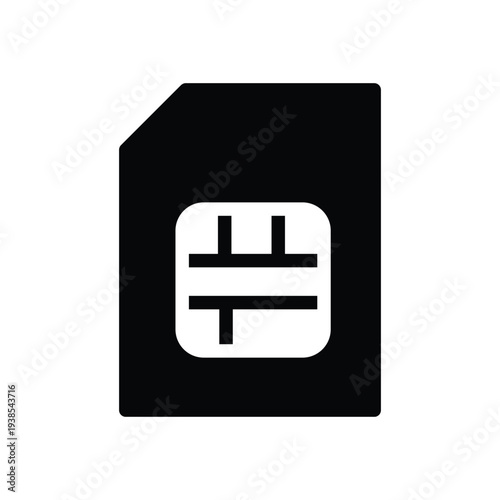 sim card solid icon vector design good for web or mobile app