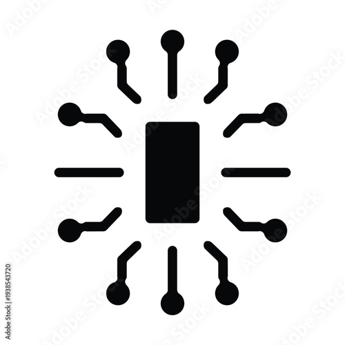 simple integrated circuit solid icon vector design good for web or mobile app