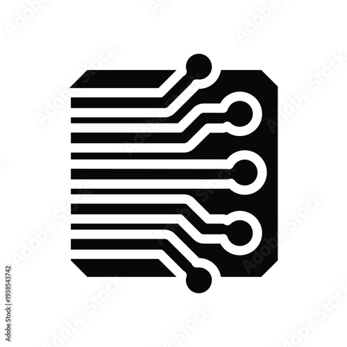 abstract circuit solid icon vector design good for web or mobile app