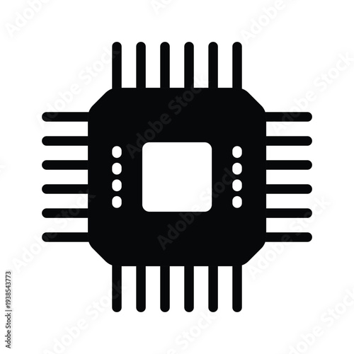 graphic processing unit solid icon vector design good for web or mobile app