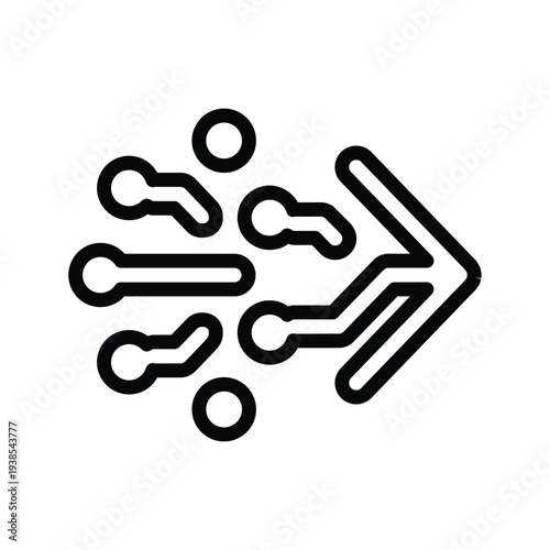 abstract circuit wirh arrow outline icon vector design good for web or mobile app