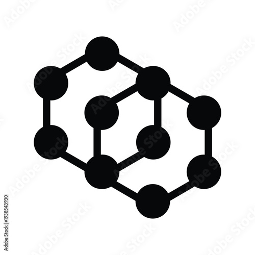 hexagon molecule formula solid icon vector design good for web or mobile app