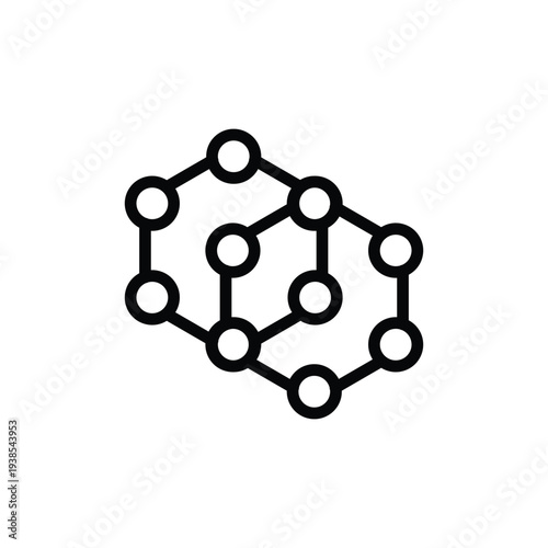hexagon molecule formula outline icon vector design good for web or mobile app
