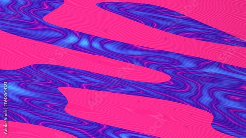 Vibrant Abstract Pink and Blue Liquid Swirls Background.